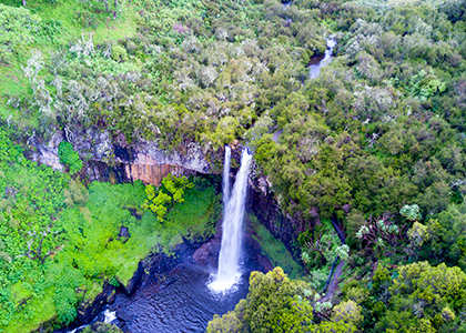 Vandfald i Aberdares National Park, Kenya