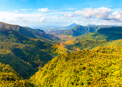 Udsigt over Black River Gorge National Park i Mauritius