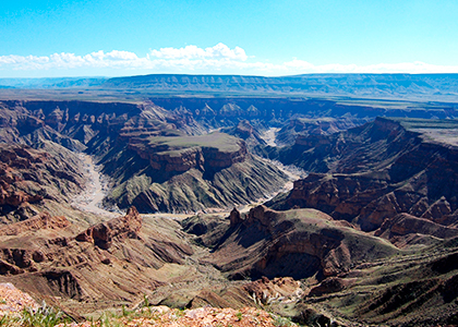 Oversigt over Fish River Canyon i Namibia