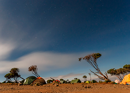 Shira Hut på Mount Kilimanjaro i Tanzania