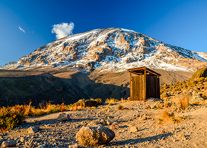 Udsigt over toppen af Kilimanjaro Uhuru Peak